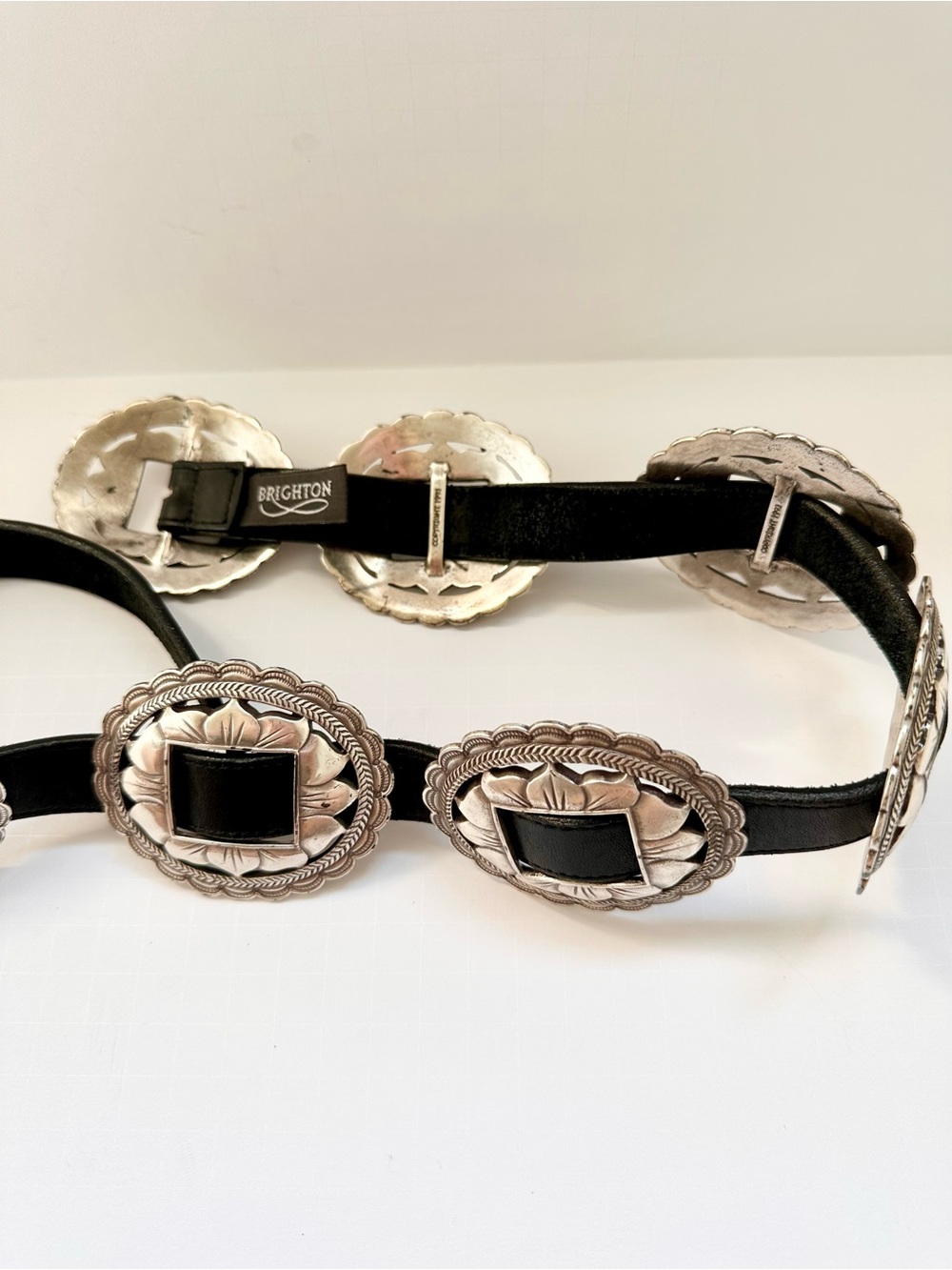 Brighton Sunflower Concho Black Western Leather Belt